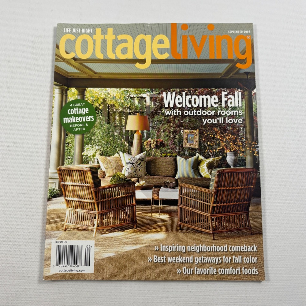 Cottage Living Magazine September 2008 Welcome Fall Outdoor Rooms Makeovers